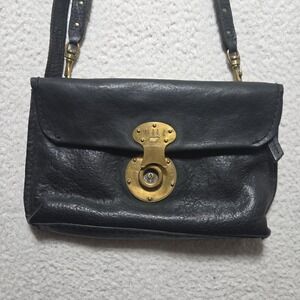 Vintage Will Leather Goods Lock Leather Purse With‎ Strap